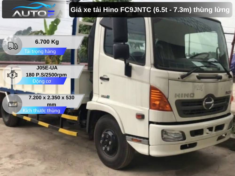 Giá xe tải Hino FC9JNTC (6.5t - 7.3m) thùng lửng